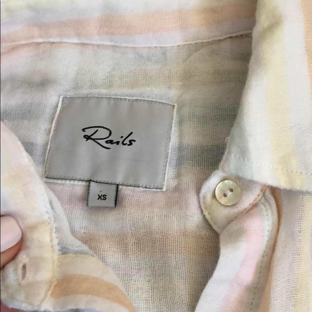 Rails Ellis Pastel Stripe Button Down. Xs - image 3